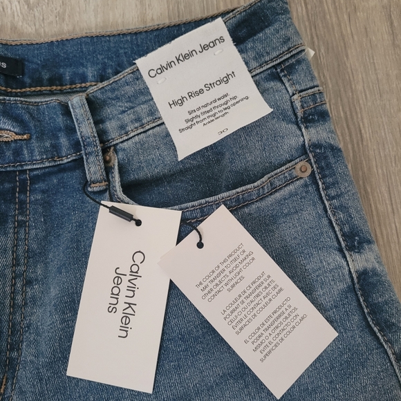 Calvin Klein High Rise Straight Jeans - Picture 2 of 5
